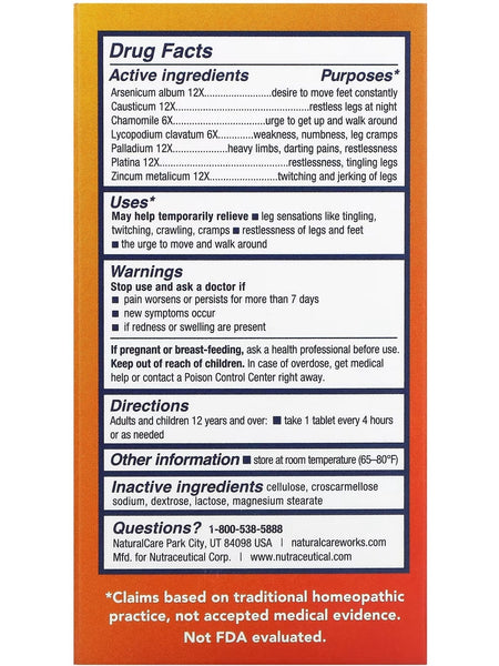 NaturalCare, Restless Legs, 60 Tablets
