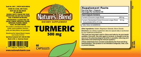 Nature's Blend, Turmeric 500 mg, 60 Capsules
