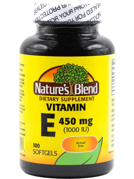 Nature's Blend, Vitamin E, 450mg (1000IU), 100 Softgels