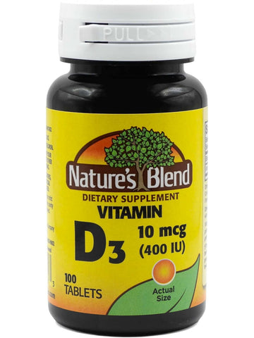 Nature's Blend, Vitamin D3 10mcg (400 IU), 100 Tablets