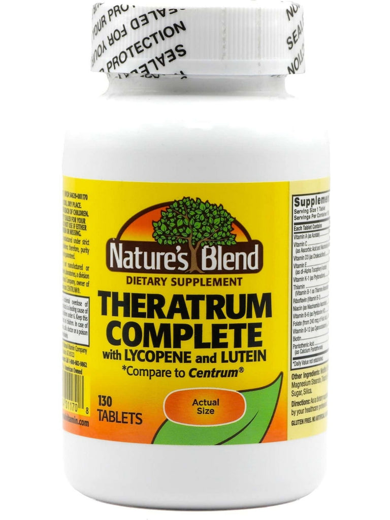 Nature's Blend, Theratrum Complete with Lycopene and Lutein, Compare to Centrum, 130 Tablets