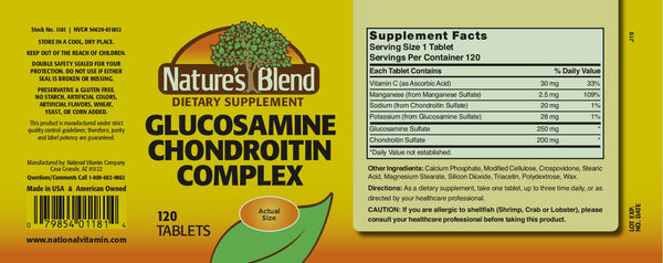 Nature's Blend, Glucosamine Chondroitin Complex, 120 Tablets