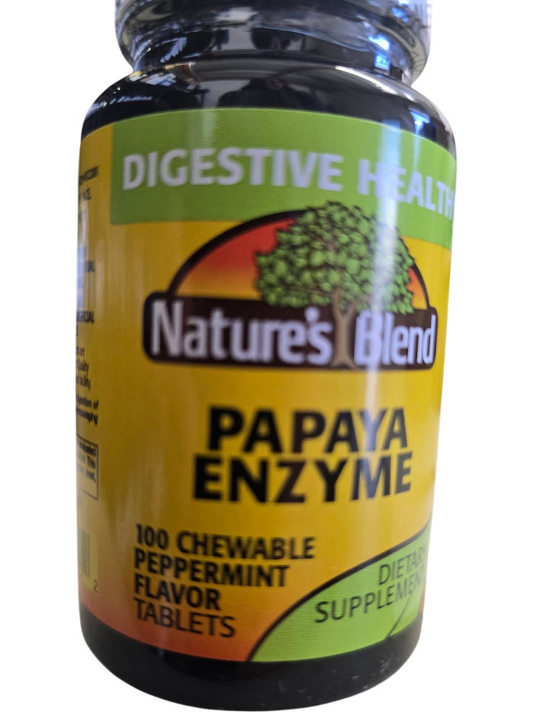 Nature's Blend, Papaya Enzyme, Peppermint, 100 Chewable Tablets