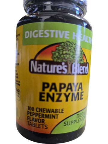 Nature's Blend, Papaya Enzyme, Peppermint, 100 Chewable Tablets