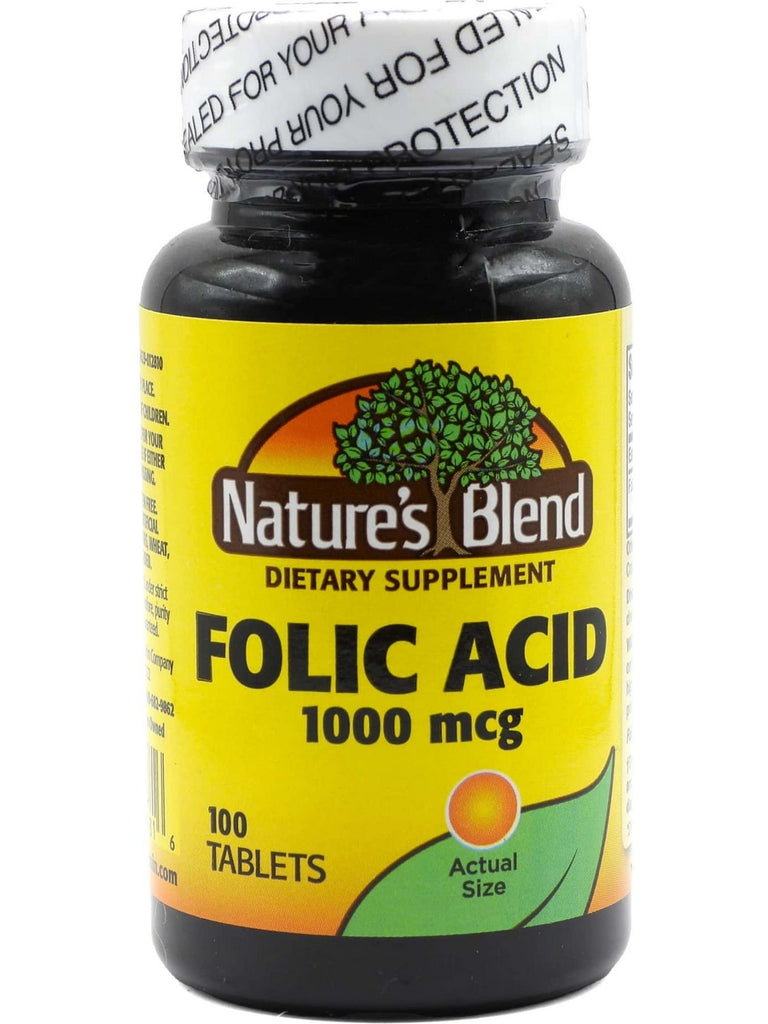 Nature's Blend, Folic Acid 1000 mcg, 100 Tablets