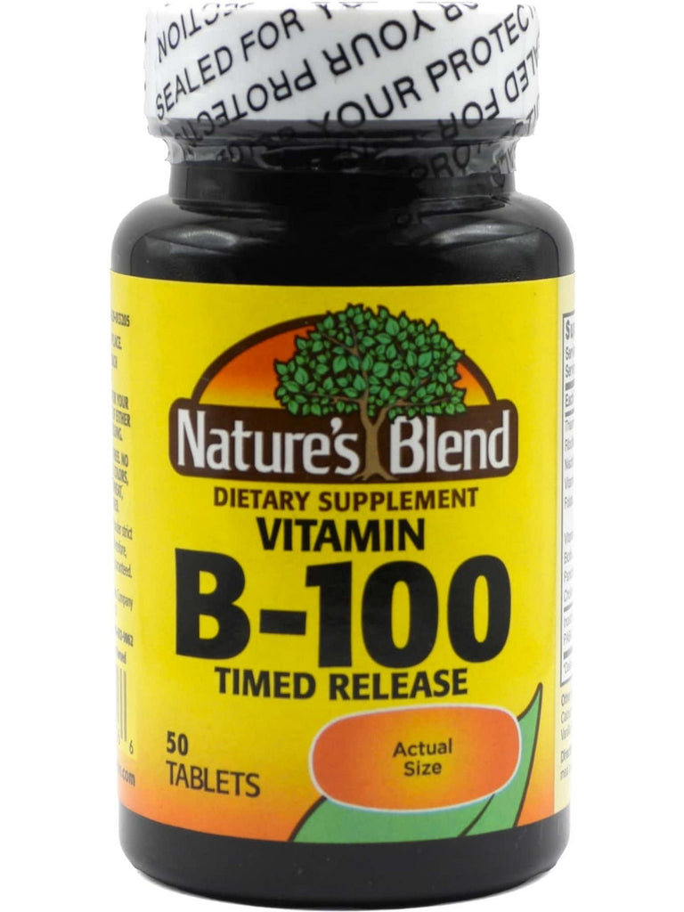Nature's Blend, Vitamin B-100 Complex, Timed Release, 50 Tablets
