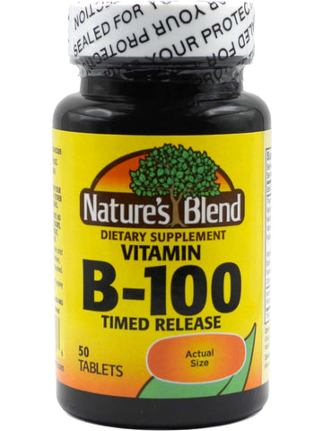 Nature's Blend, Vitamin B-100 Complex, Timed Release, 50 Tablets