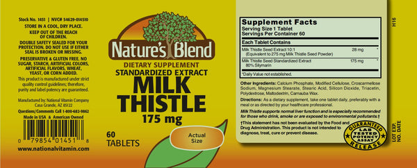 Nature's Blend, Milk Thistle 175 mg, 60 Tablets