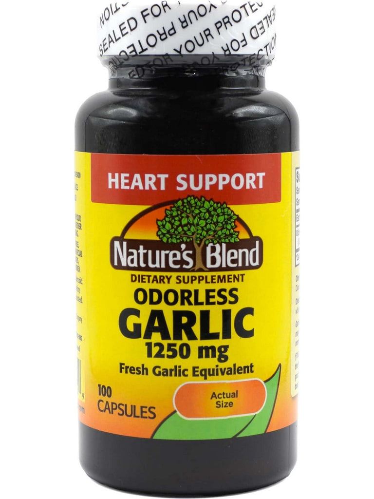 Nature's Blend, Garlic Odorless 1250 mg, 100 Capsules