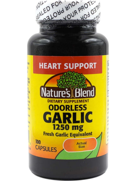 Nature's Blend, Garlic Odorless 1250 mg, 100 Capsules
