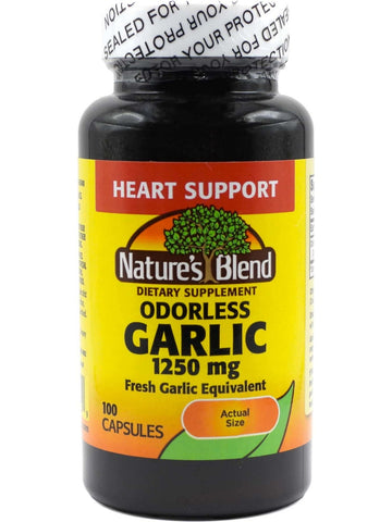 Nature's Blend, Garlic Odorless 1250 mg, 100 Capsules