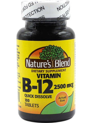 Nature's Blend, Vitamin B-12, 2500 mcg, Quick Dissolve, 100 Tablets