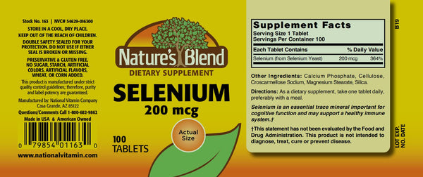 Nature's Blend, Selenium 200 mcg, 100 Tablets