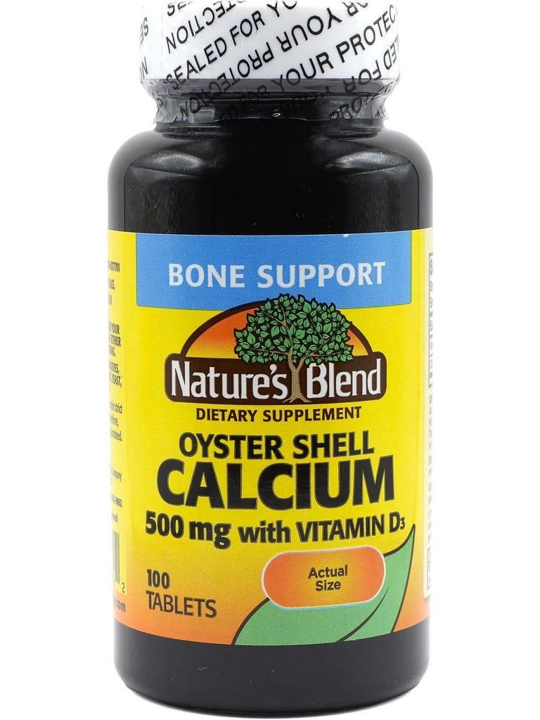 Nature's Blend, Oyster Shell Calcium, 500 mg with D3, 100 Tablets