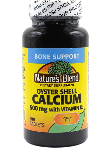 Nature's Blend, Oyster Shell Calcium, 500 mg with D3, 100 Tablets