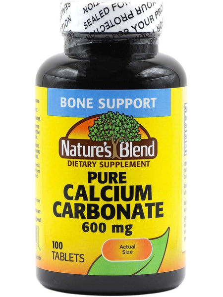 Nature's Blend, Pure Calcium Carbonate, 600 mg, 100 Tablets