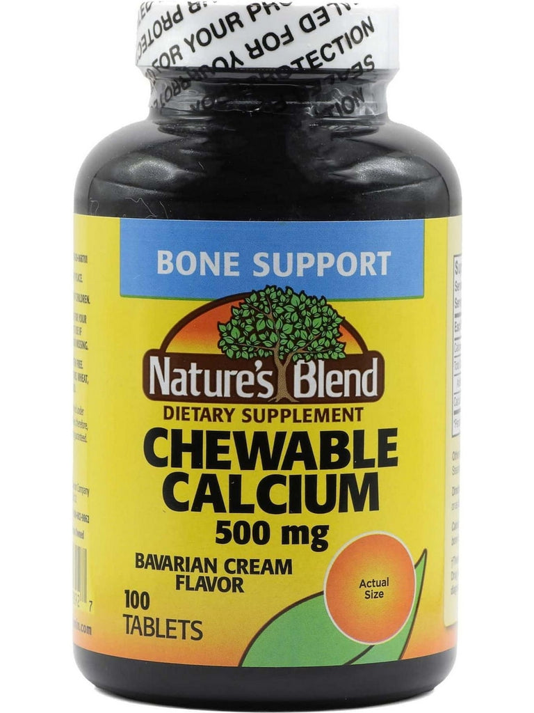 Nature's Blend, Chewable Calcium, Bavarian Cream, 500 mg, 100 Tablets