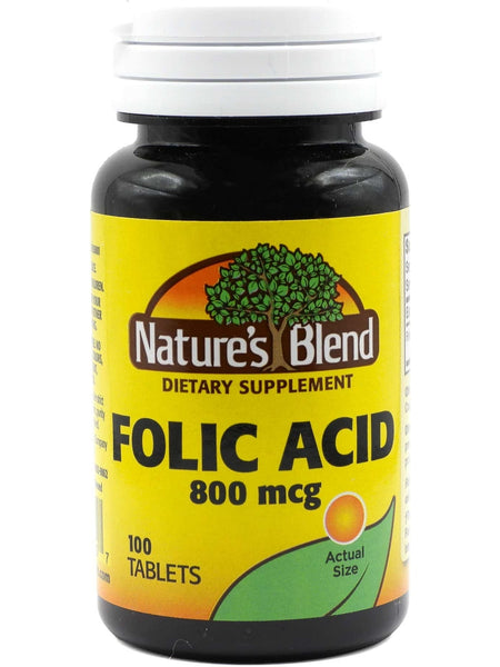 Nature's Blend, Folic Acid 800 mcg, 100 Tablets
