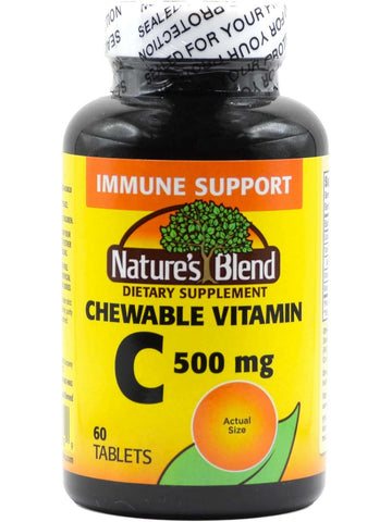 Nature's Blend, Vitamin C Chewable, 500 mg, 60 Tablets