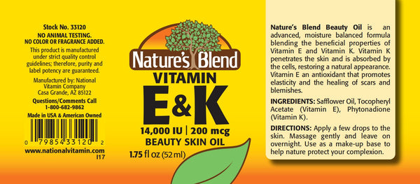 Nature's Blend, Vitamin E 14,000 IU & Vitamin K 200mcg, 1.75 oz