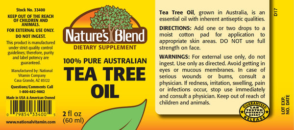 Nature's Blend, Tea Tree Oil, 100% Pure Australian, 2 fl oz
