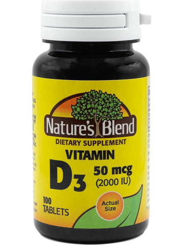 Nature's Blend, Vitamin D3, 50mcg (2000IU), 100 Tablets