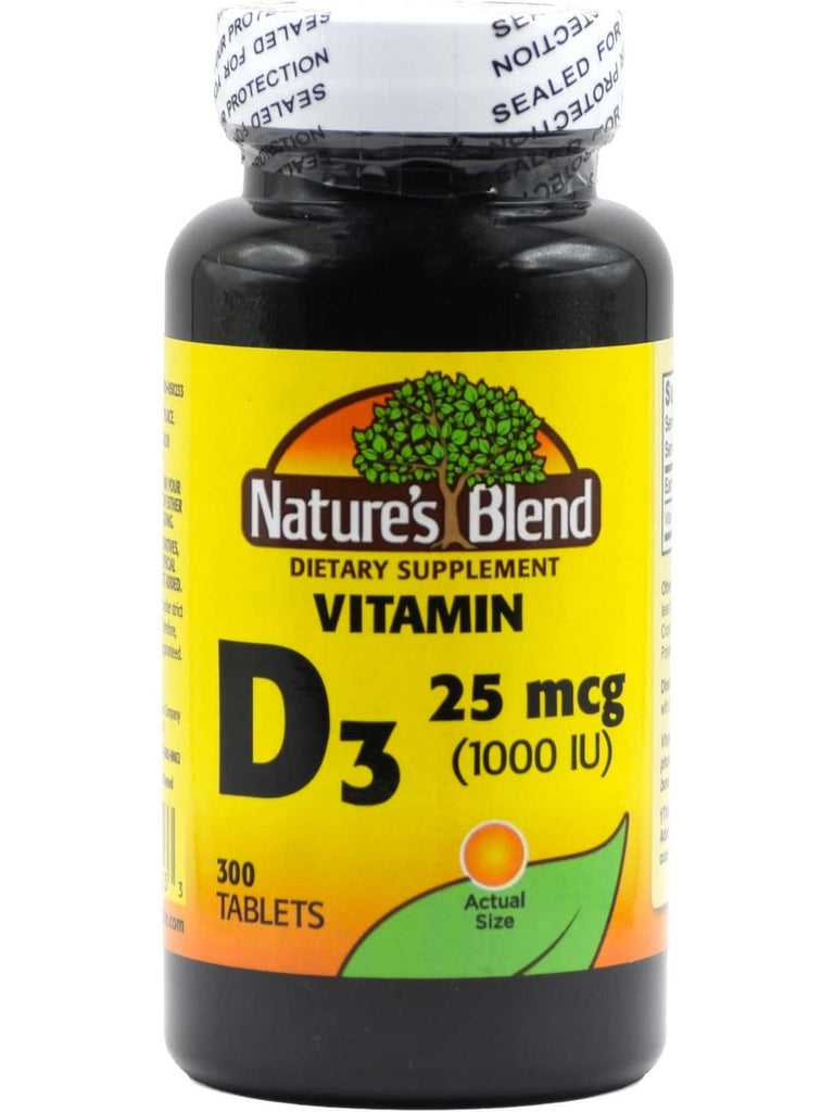 Nature's Blend, Vitamin D3 25mcg (1000IU), 300 Tablets