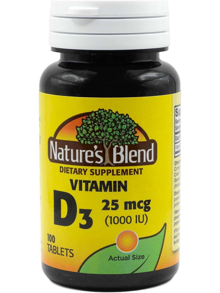 Nature's Blend, Vitamin D3 25mcg (1000IU), 100 Tablets