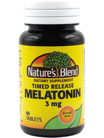 Nature's Blend, Melatonin 3 mg, Timed Release, 60 Tablets