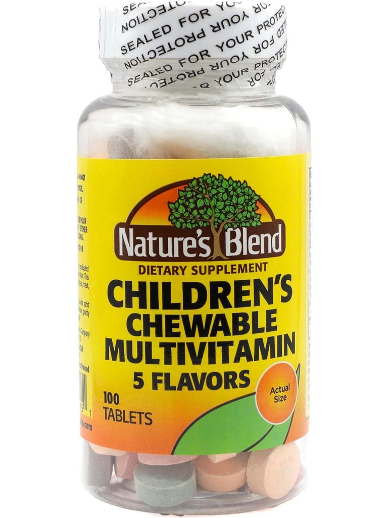 Nature's Blend, Children's Chewable MultiVitamin Five Flavors, 100 Tablets