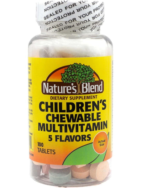 Nature's Blend, Children's Chewable MultiVitamin Five Flavors, 100 Tablets
