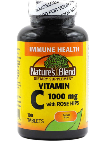 Nature's Blend, Vitamin C with Rose Hips, 1000 mg, 100 Tablets