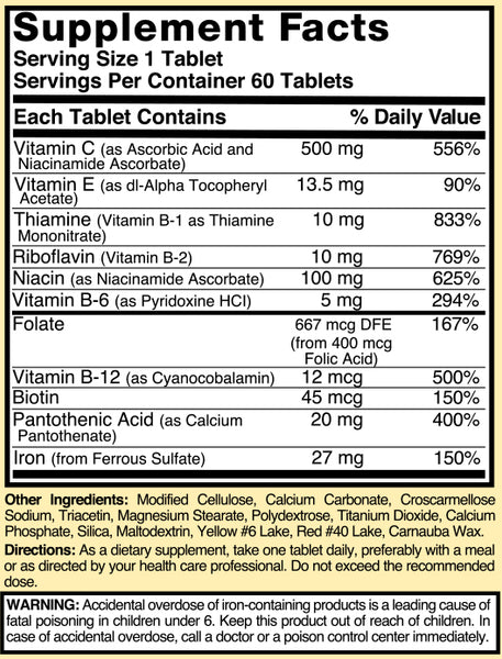 Nature's Blend, DeStress Tabs with Iron, 60 Tablets