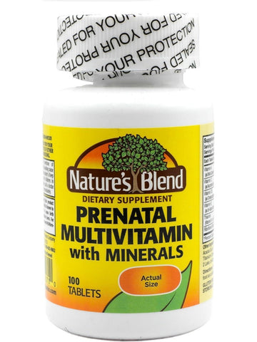 Nature's Blend, Prenatal Multivitamins with Minerals, 100 Tablets