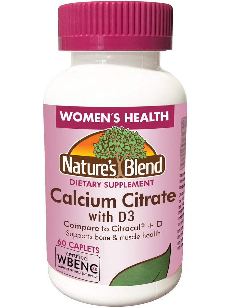 Nature's Blend, Calcium Citrate wth D3 Compare to Citracal +D, 60 Caplets