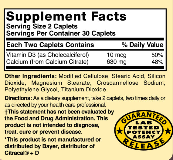 Nature's Blend, Calcium Citrate wth D3 Compare to Citracal +D, 60 Caplets
