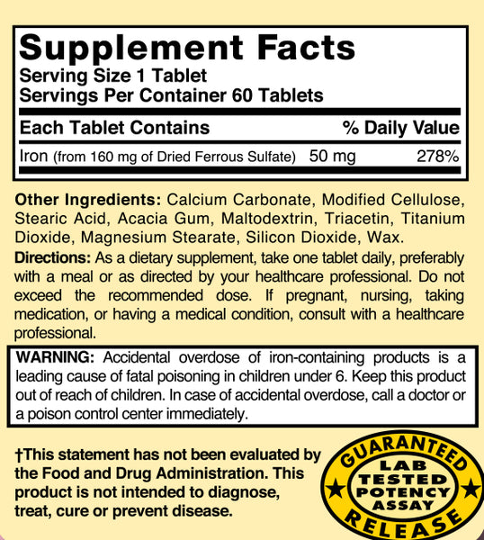 Nature's Blend, Slo Iron, Gentle on your System, 60 Tablets