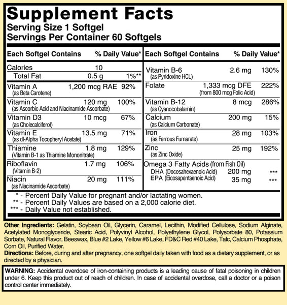 Nature's Blend, Prenatal Total with Omega 3, DHA, 60 Softgels