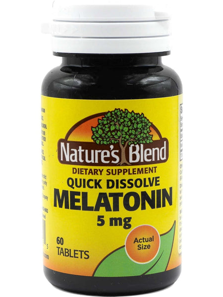 Nature's Blend, Melatonin 5 mg, Quick Dissolve Cherry Flavor, 60 Tablets