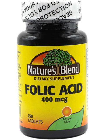 Nature's Blend, Folic Acid 400 mcg, 250 Tablets