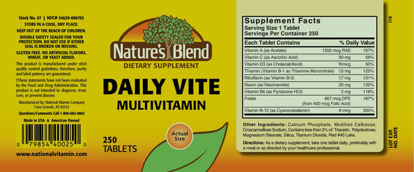 Nature's Blend, Daily Vite Multivitamin, 250 Tablets