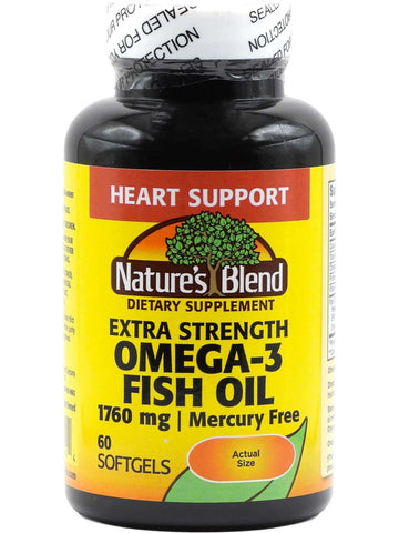 Nature's Blend, Extra Strength Omega-3 Fish Oil 1760 mg, 60 Softgels