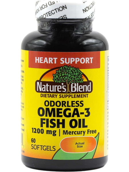 Nature's Blend, Odorless Omega-3 Fish Oil 1200 mg, 60 Softgels