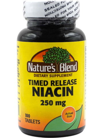 Nature's Blend, Niacin 250 mg, Timed Release, 100 Tablets