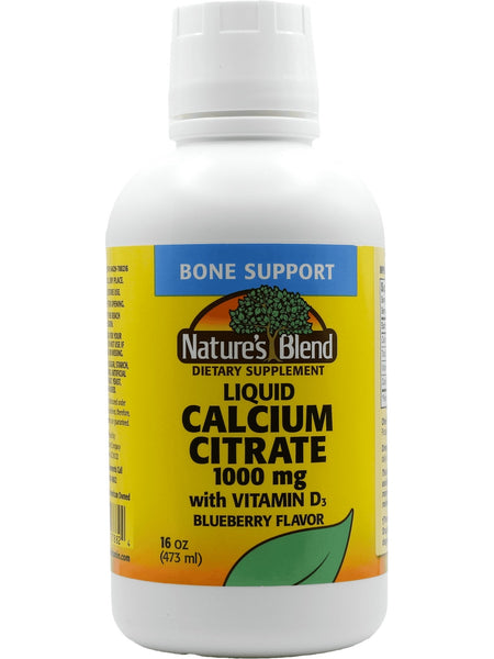 Nature's Blend, Liquid Calcium Citrate 1000mg with Vitamin D3, Blueberry Flavor, 16 oz