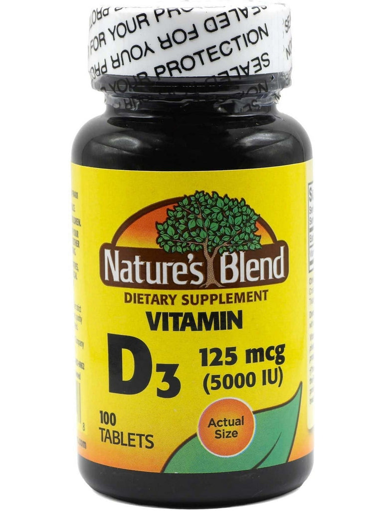 Nature's Blend, Vitamin D3, 125mcg (5000IU), 100 Tablets