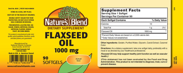 Nature's Blend, Flaxseed Oil 1000 mg, 90 Softgels