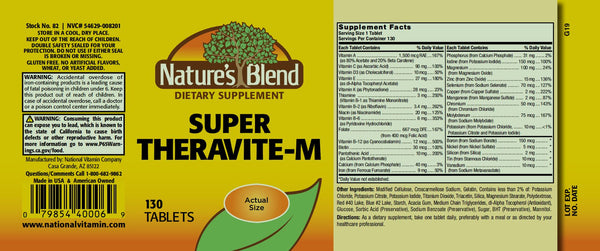 Nature's Blend, Super Thera-Vite M, 130 Tablets