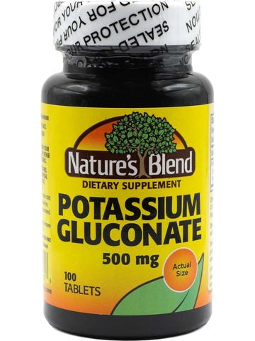 Nature's Blend, Potassium Gluconate 500 mg, 100 Tablets