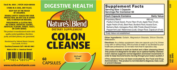 Nature's Blend, Colon Cleanse (Total Body Cleanser), 60 Capsules